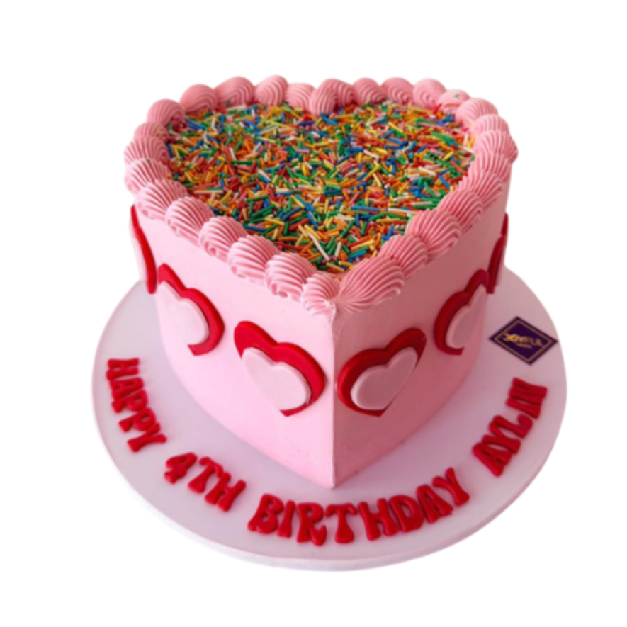 Heart Shape Colorful Cake
