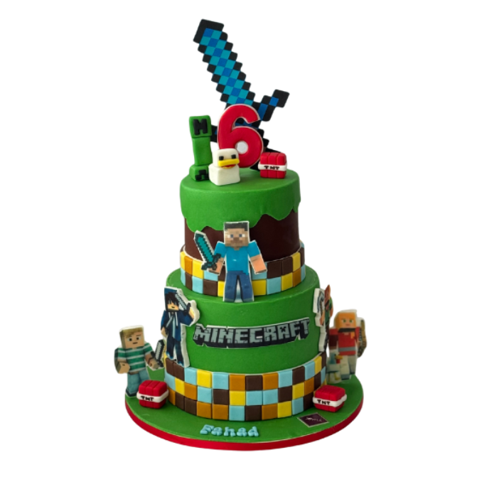 Minecraft Theme Cake