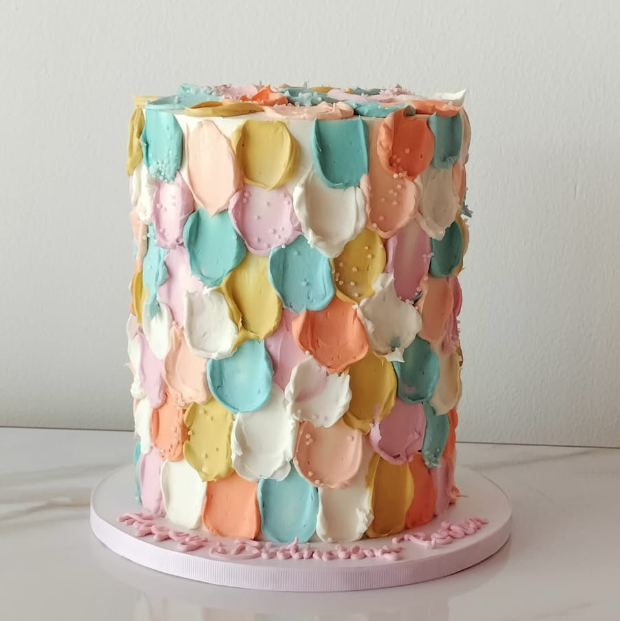 Pastel buttercream cake