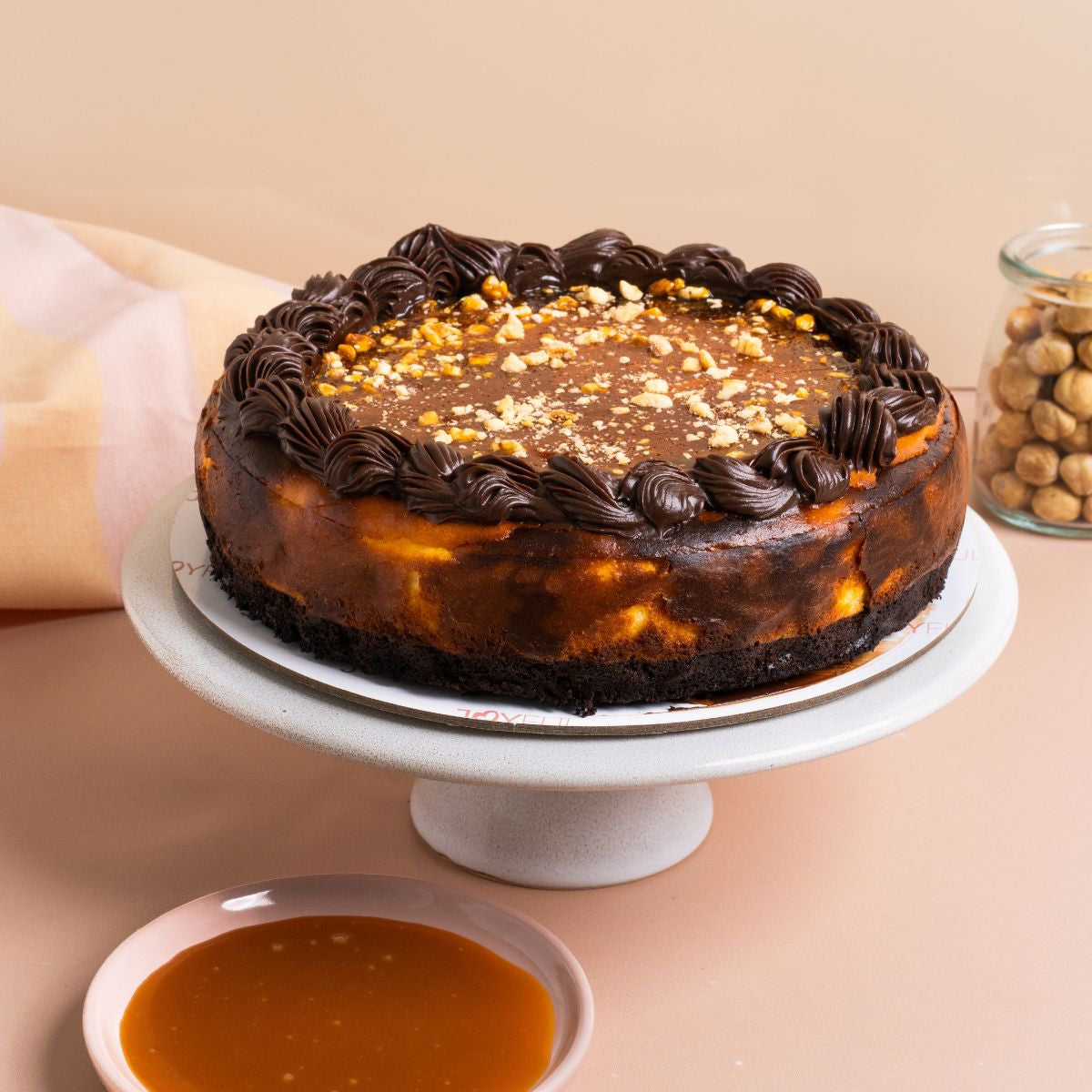 Basque cheesecake made fresh in small batches — premium cake delivery Dubai | Joyful Treats