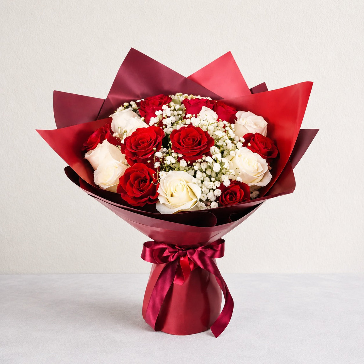 Red And White Roses Bouquet