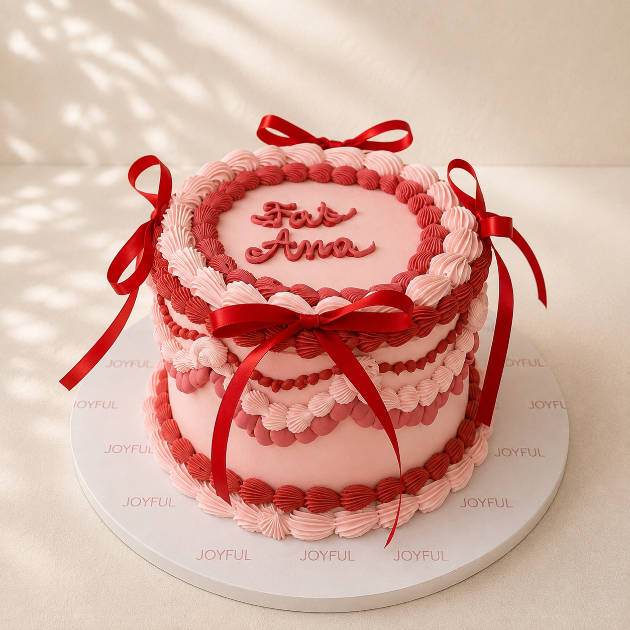 Pink Vintage Bow Cake