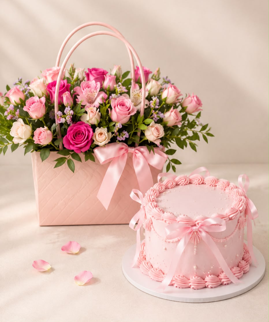 Vintage Charm Cake and Rose Bundle
