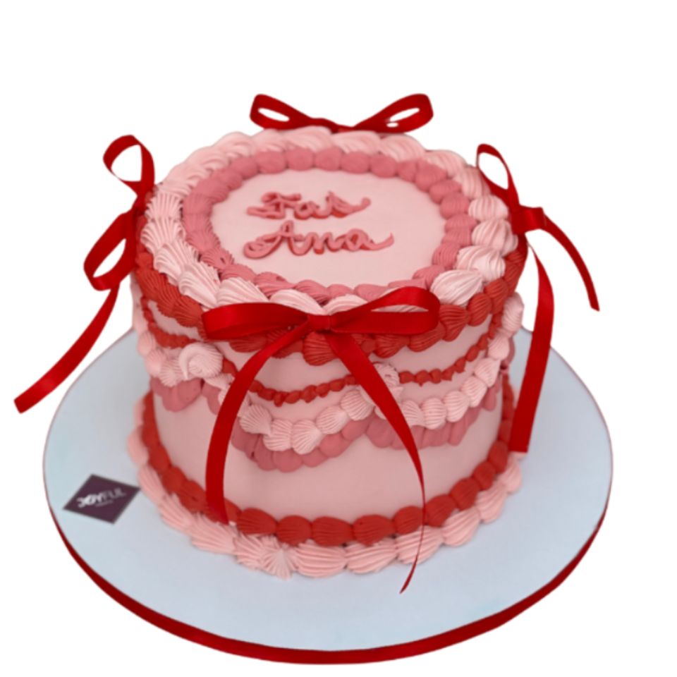Pink Vintage Bow Cake