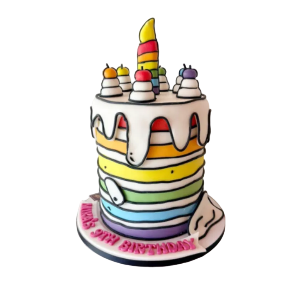 Comic Rainbow Cake