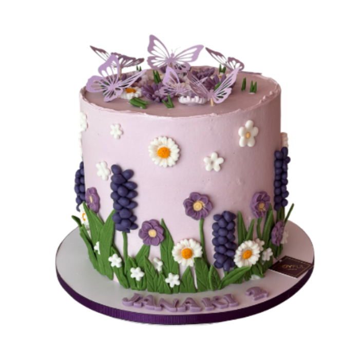 Purple floral garden Cake