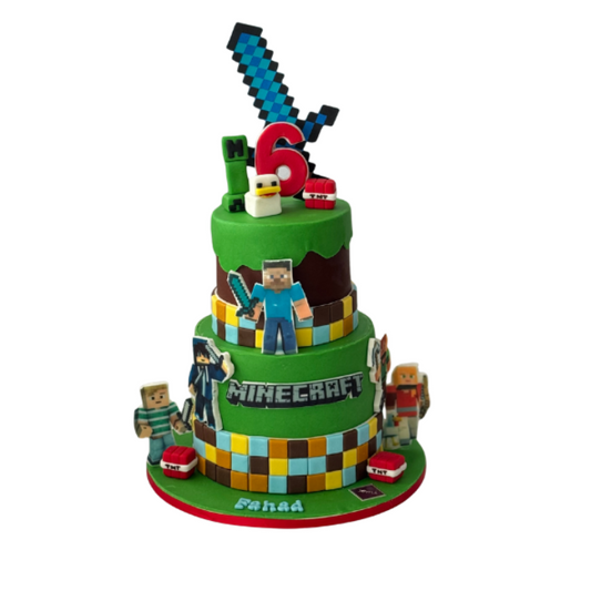 Minecraft Theme Cake