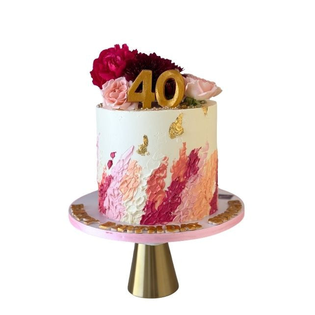 Floral Painted Texture Cake