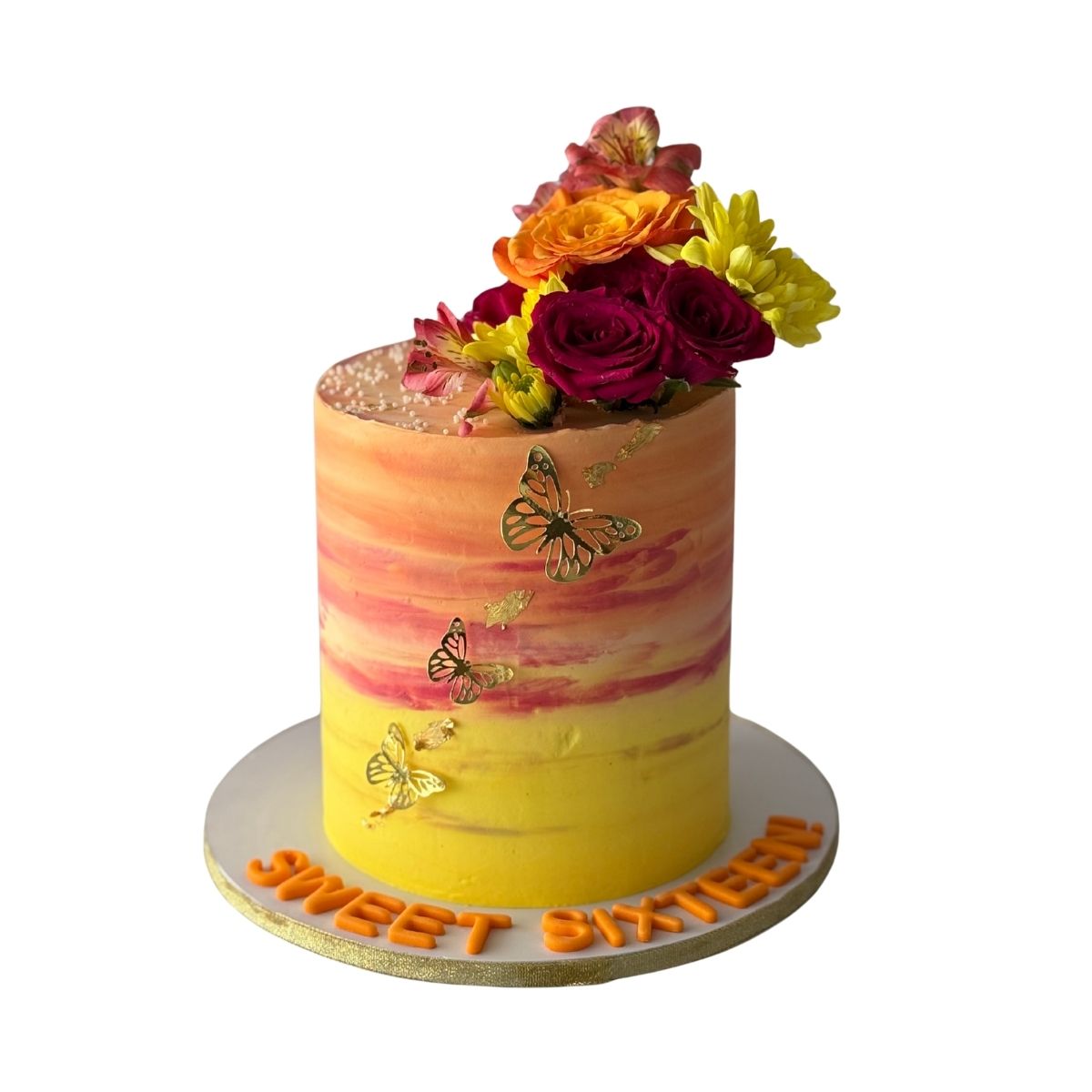 Sunset Floral cake