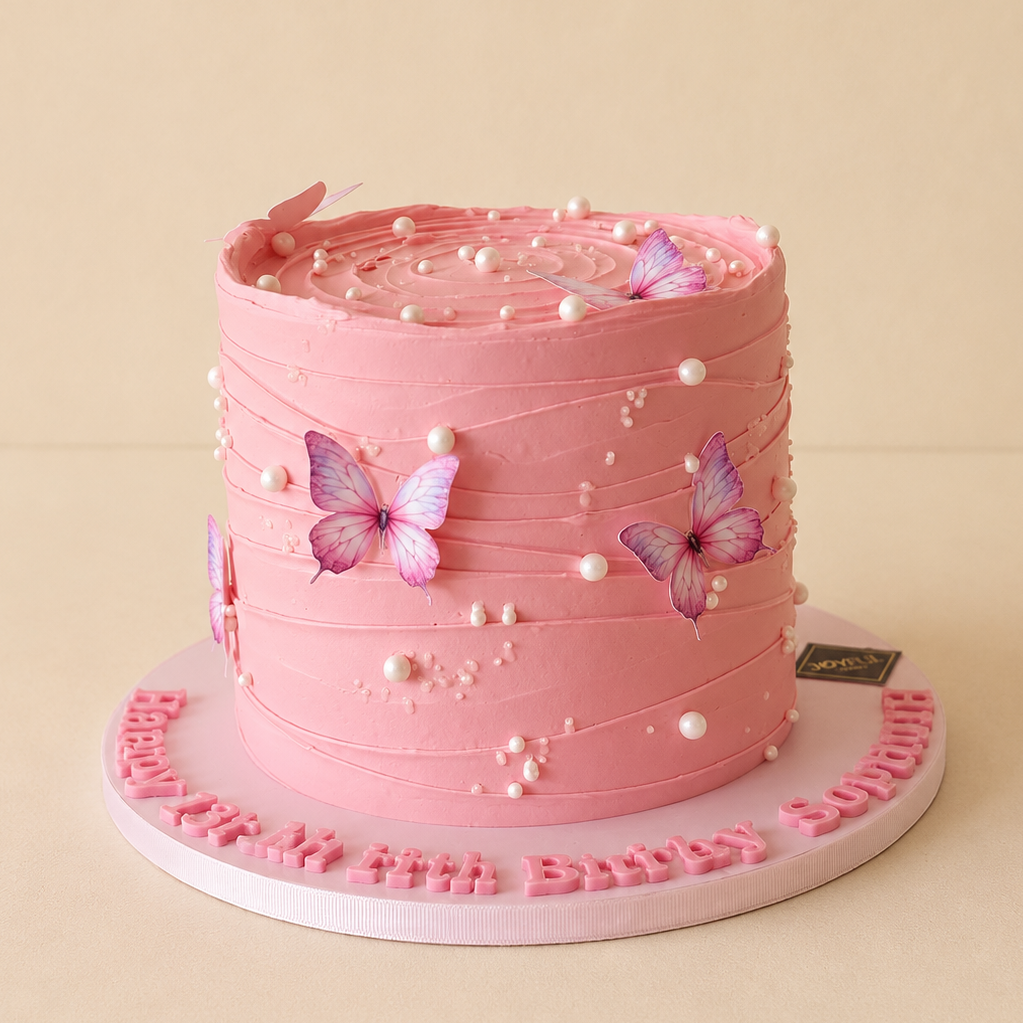 Pink Butterfly Cake