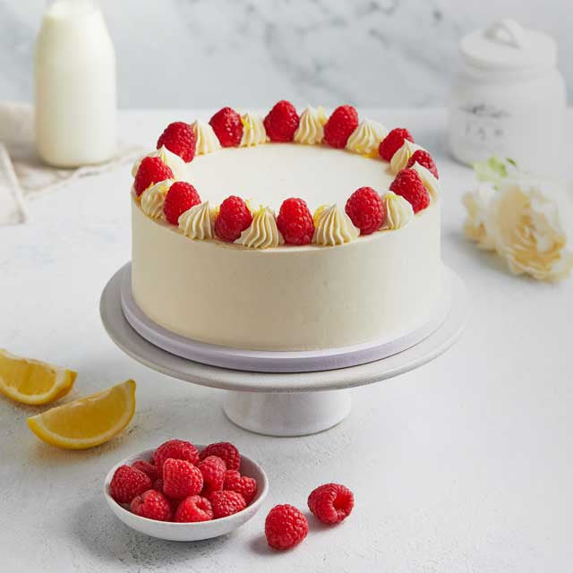 Lemon raspberry cakemade fresh in small batches — premium cake delivery Dubai | Joyful Treats